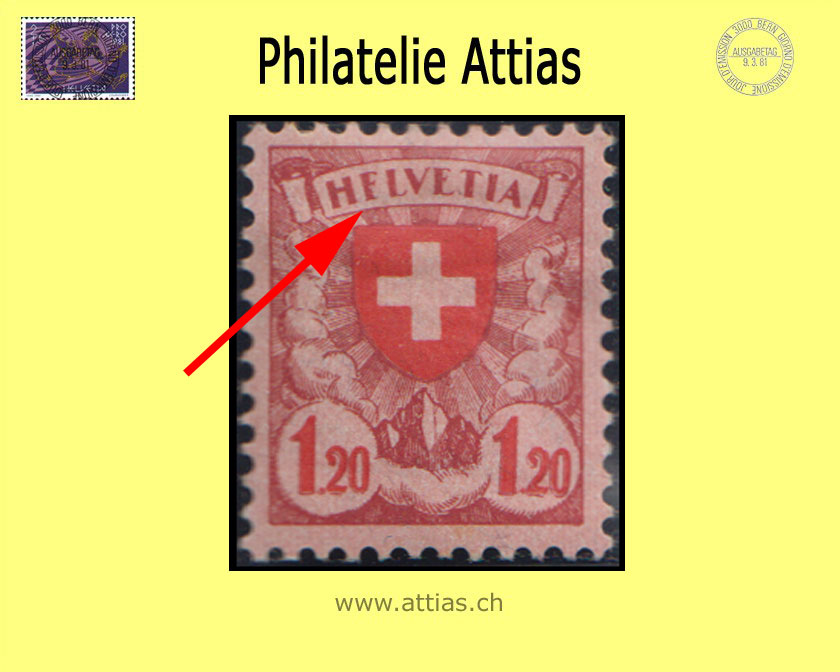 CH 1924 164.2.01b Wappen 120 Rp. - "HFLVETIA" unused (1)