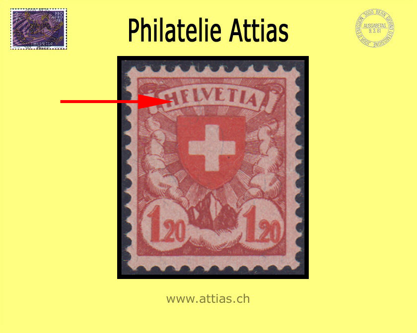CH 1924 164.2.01b Wappen 120 Rp. - "HFLVETIA" MNH (5)