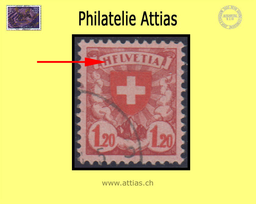 CH 1924 164.2.01b Wappen 120 Rp. - "HFLVETIA" cancelled (6)