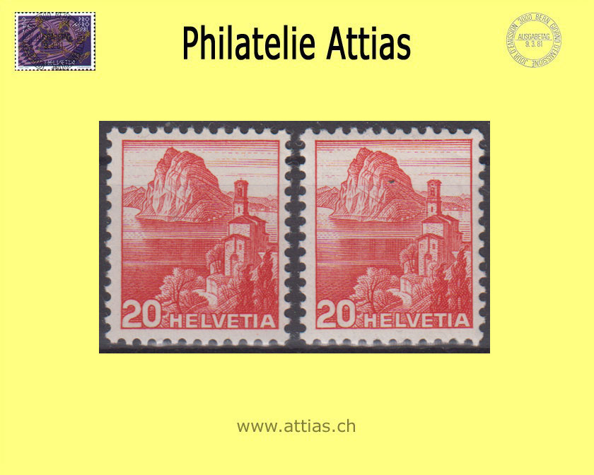 CH 1938 215y+215z - San Salvatore red, single values MNH