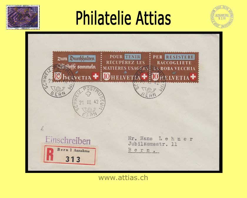 CH 1942 Z35a Recycling of old materials FDC with address