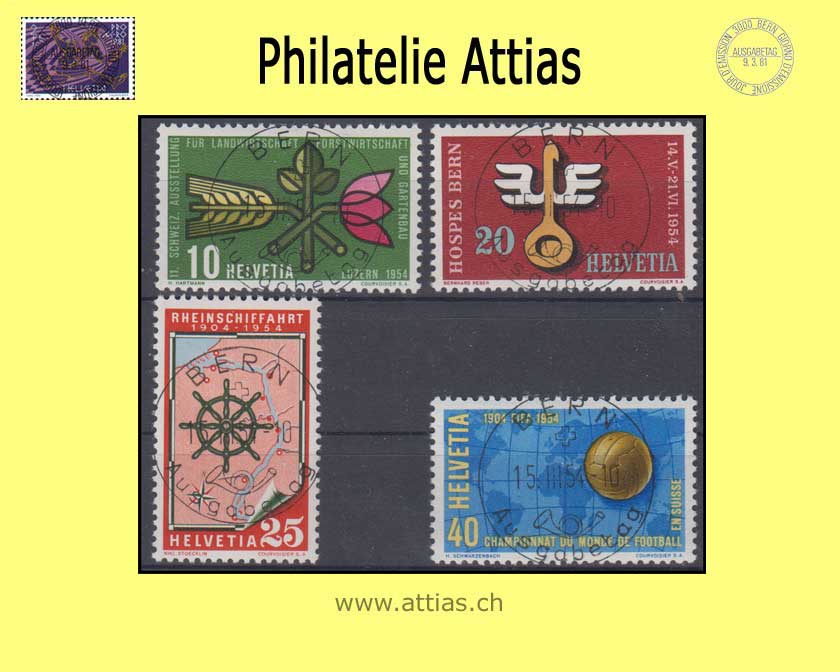 CH 1954 316-319 Propaganda stamps First Day Full cancel.  german
