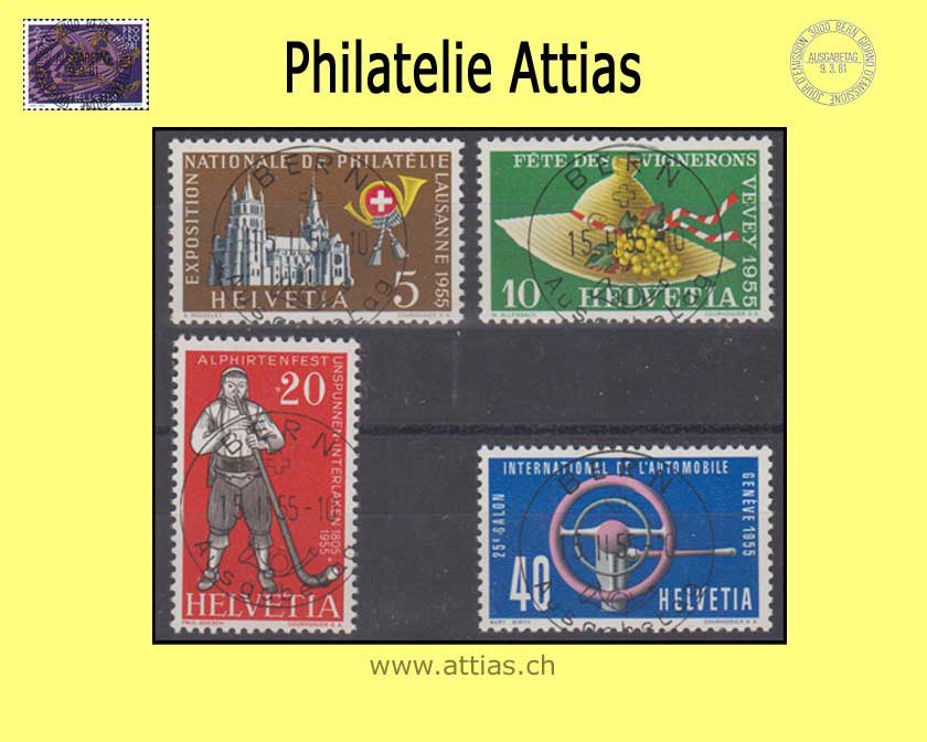 CH 1955 320-323 Propaganda stamps First Day Full cancellation  german