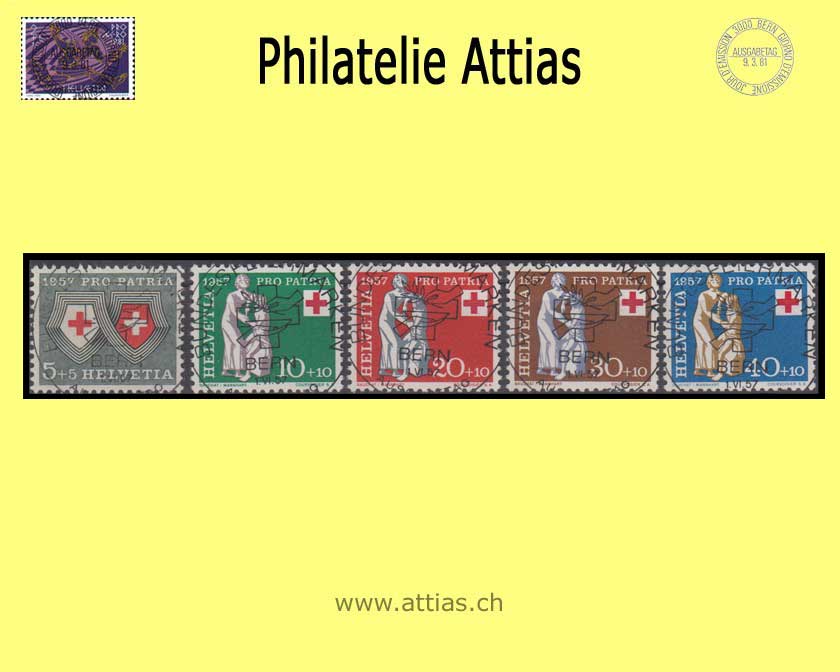 CH 1957 B81-B85 Pro Patria Set Special First Day Full Cancellation