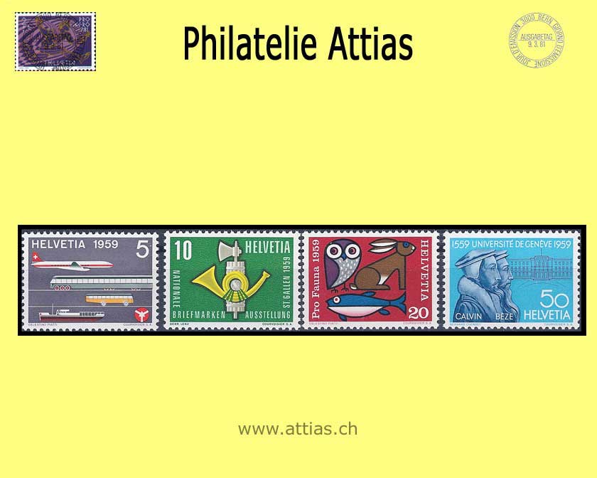 CH 1959 343-346 Propaganda stamps Set MNH