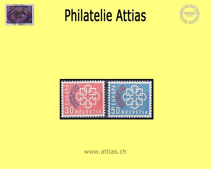 CH 1959 349-350 Konferenz PTT Montreux Satz Postfrisch