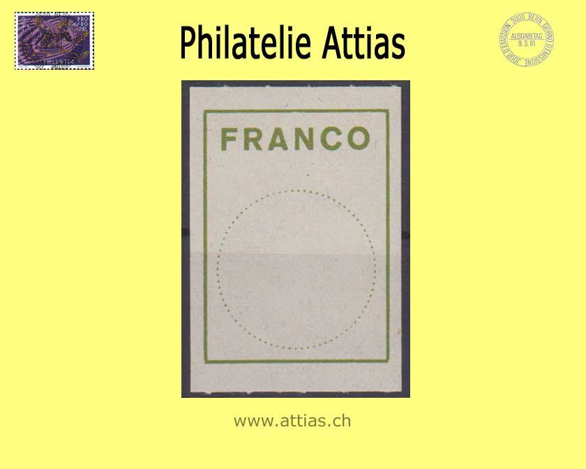 CH 1962 Francozettel 6B, Blockschrift, einfache Linienfassung, 19.2mm, Einzelwert Postfrisch