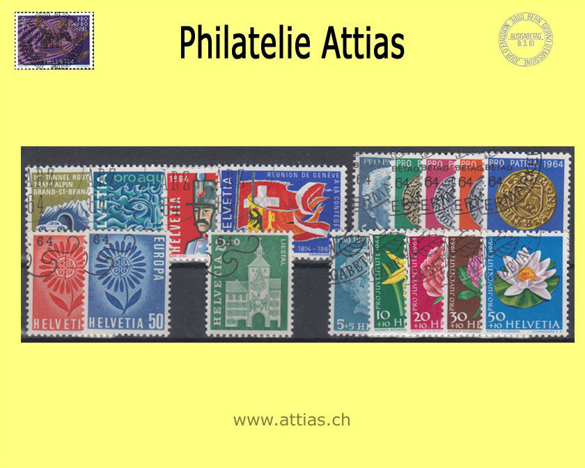CH 1964 Year Set of Post with First Day Cancellation