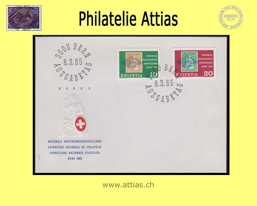 CH 1965 FDC Bloc NABRA Bern Single Stamps ill. no addr.