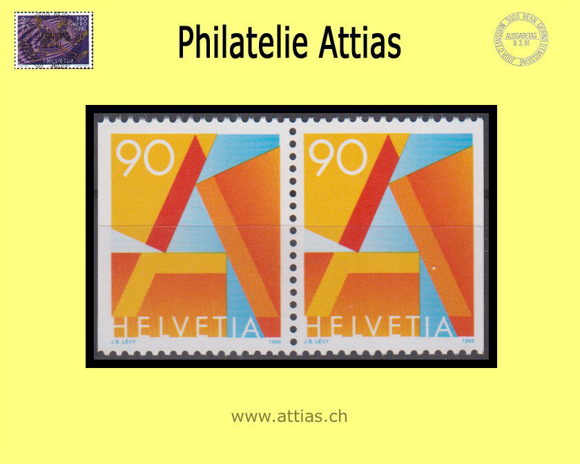 CH 1995 887H3 Dauermarke A-Post, Paar aus MH Postfrisch