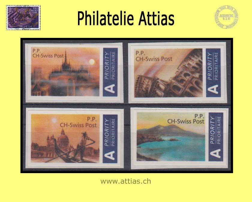 CH 1998 SPI-T-IT 2-5 Swiss Post International tourists-stamps II Italy,  MNH