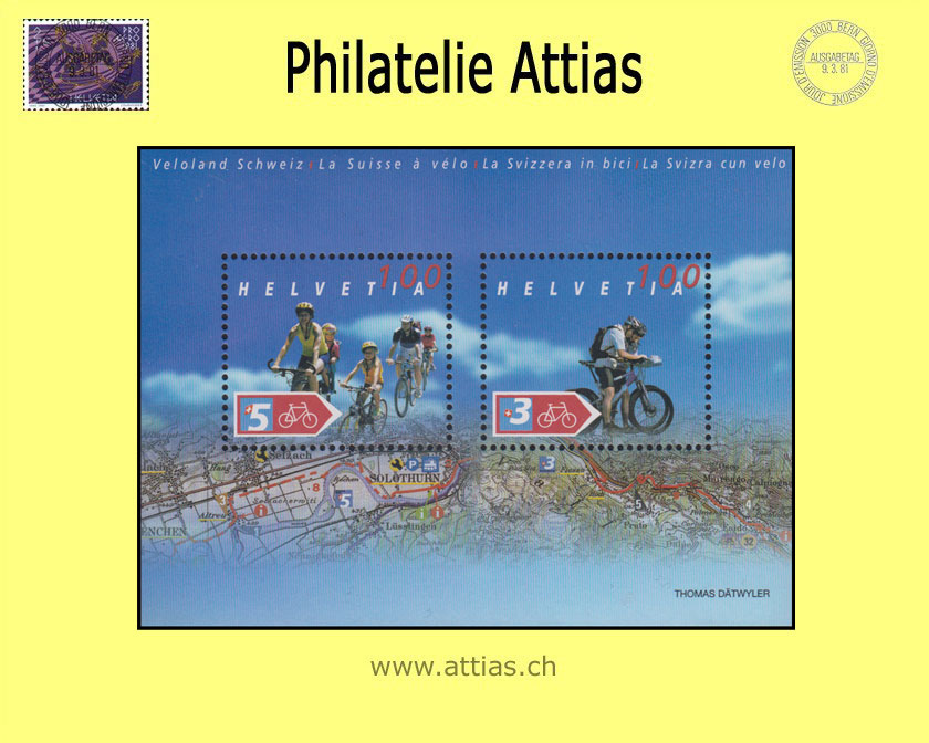 CH 2004 1118 (Bl.35) Bloc bike country Switzerland  MNH