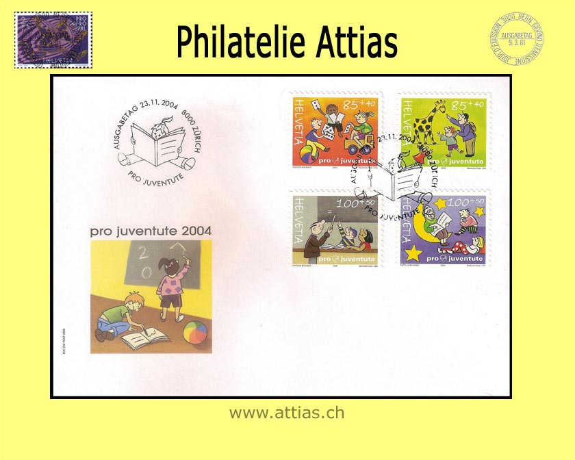 CH 2004 FDC Pro Juventute - Stamps out of sheet (phos.)