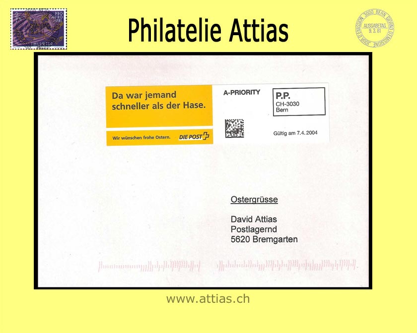 CH 2004 FDC Easter stamp (german)
