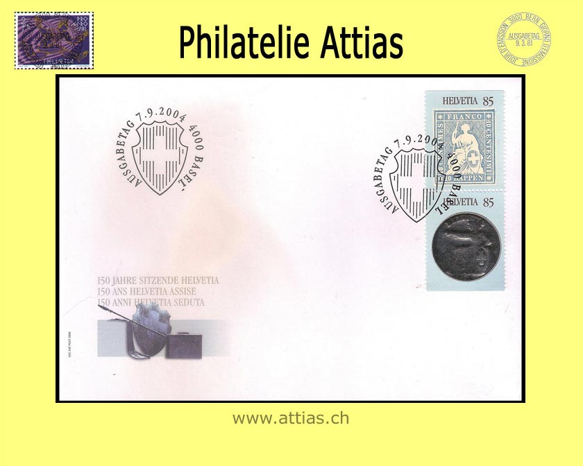 CH 2004 FDC Bloc 150 Jahre Strubel joined stamps