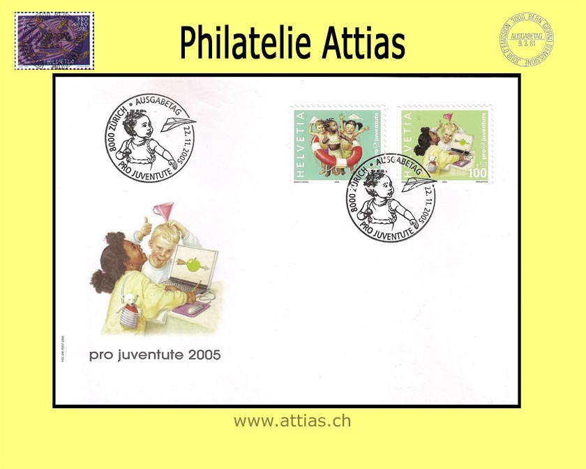 CH 2005 FDC Pro Juventute - Stamps out of booklet