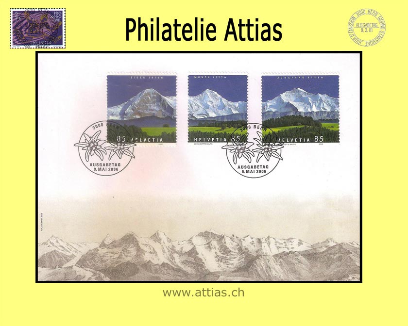 CH 2006 FDC Bergpanorama - single stamps