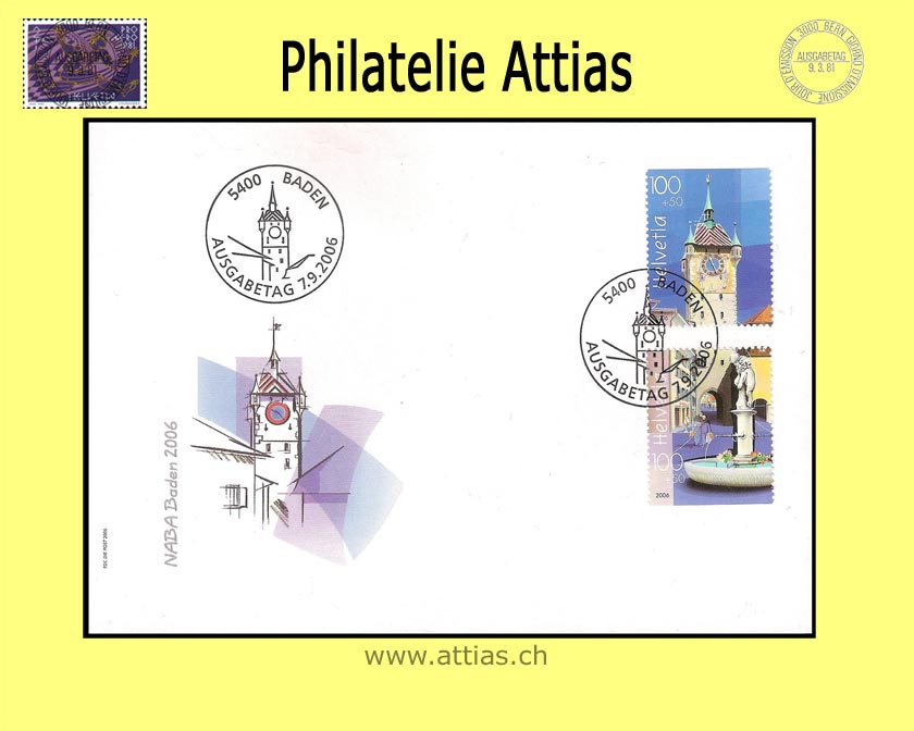 CH 2006 FDC Bloc Naba Baden II - Single stamps