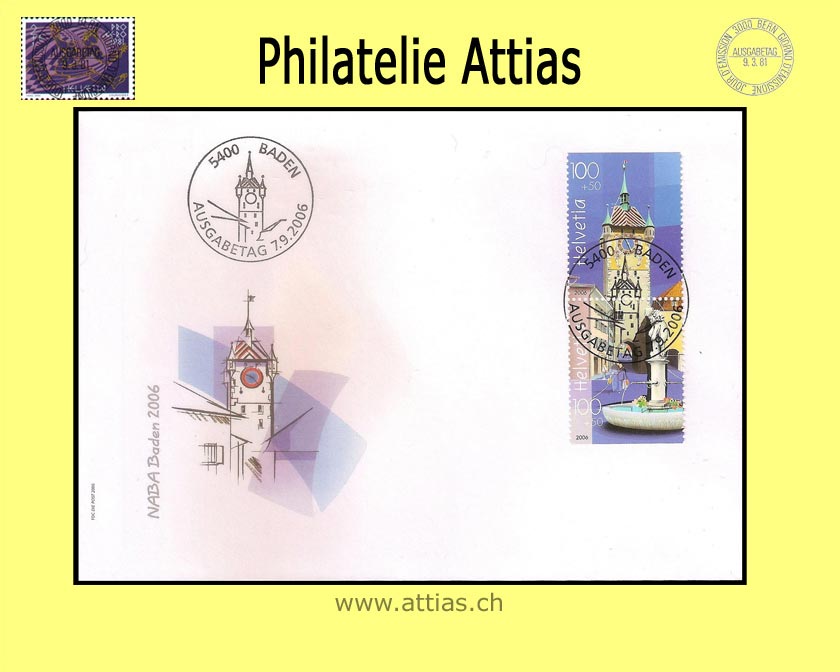CH 2006 FDC Bloc Naba Baden I - Joined combinations 1 pair
