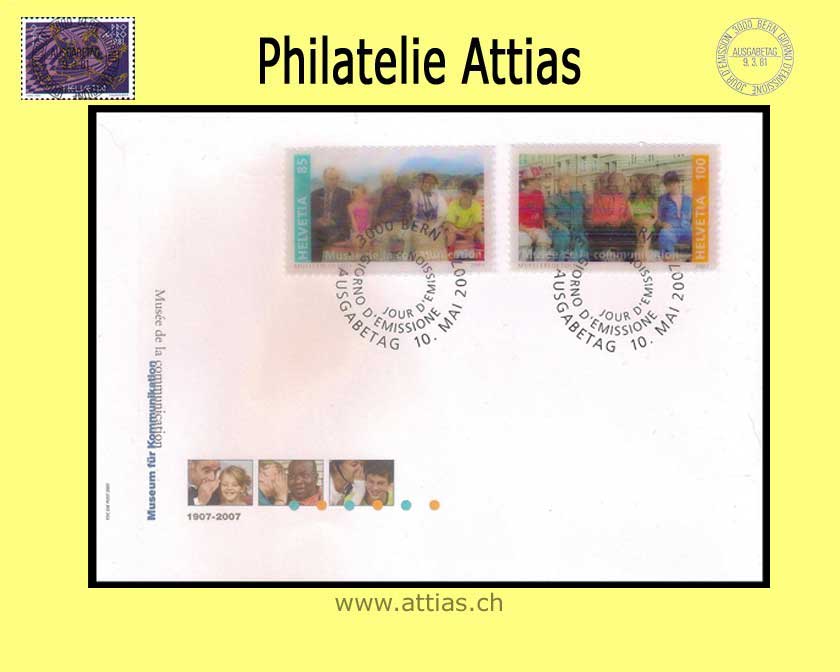 CH 2007 FDC 100 Years Museum of Communication - Plastic Stamps