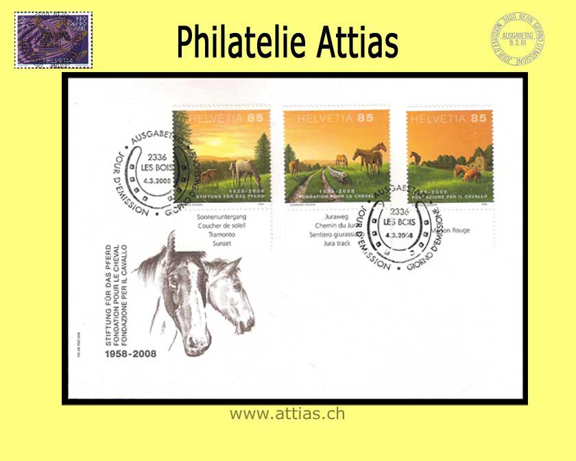 CH 2008 FDC Jura Landscape - single stamps with Tabs