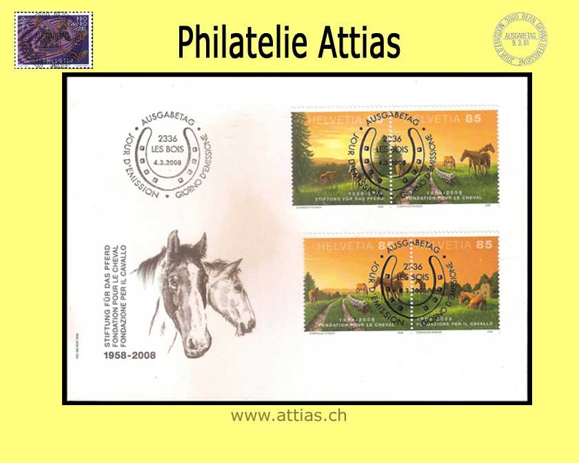 CH 2008 FDC Jura Landscape - Combinations 2 pairs