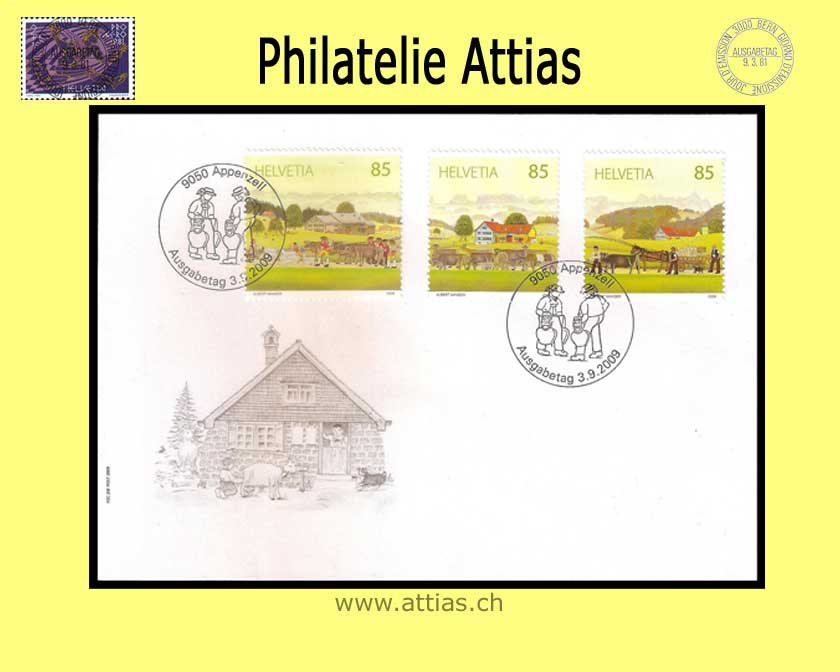 CH 2009 FDC Alpine Descent - single stamps