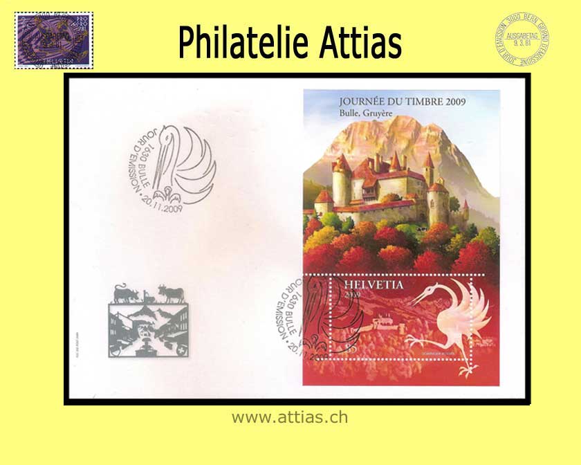 CH 2009 FDC Bloc Stamp Day Bulle - Format C6