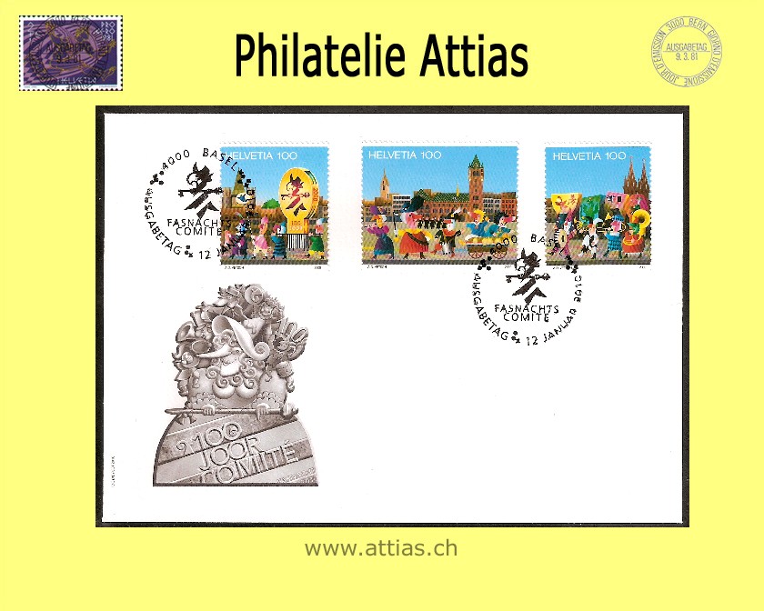 CH 2010 FDC Basel Carnival - single stamps