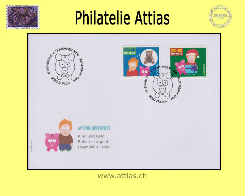 CH 2010 FDC Pro Juventute - Stamps out of booklet