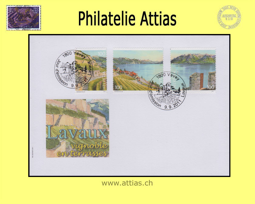 CH 2011 FDC Lavaux - single stamps