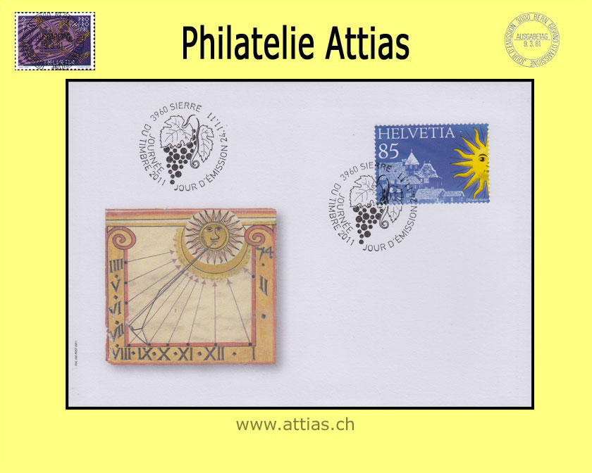 CH 2011 FDC Bloc Stamp Day Sierre - Single Stamp