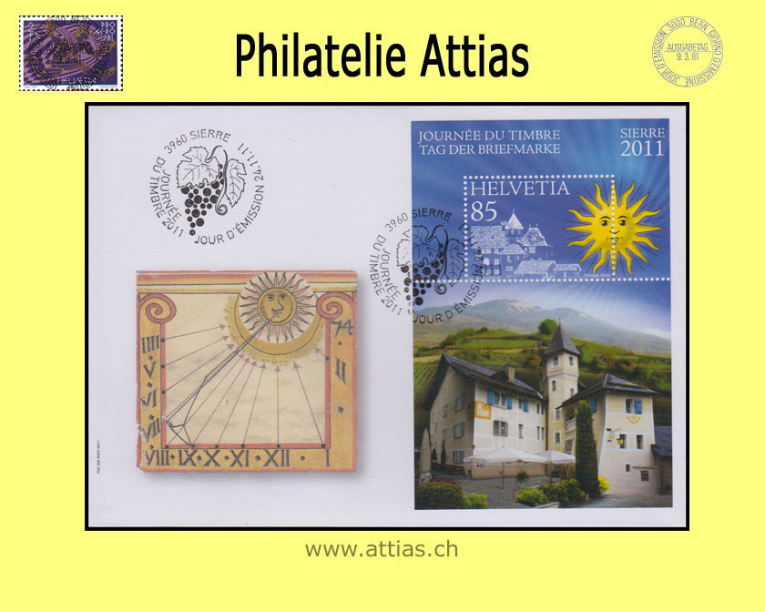 CH 2011 FDC Bloc Stamp Day Sierre - Format C6