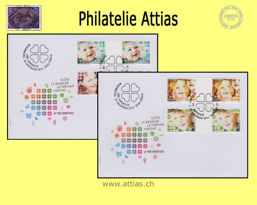 CH 2011 FDC Pro Juventute - connected stamps