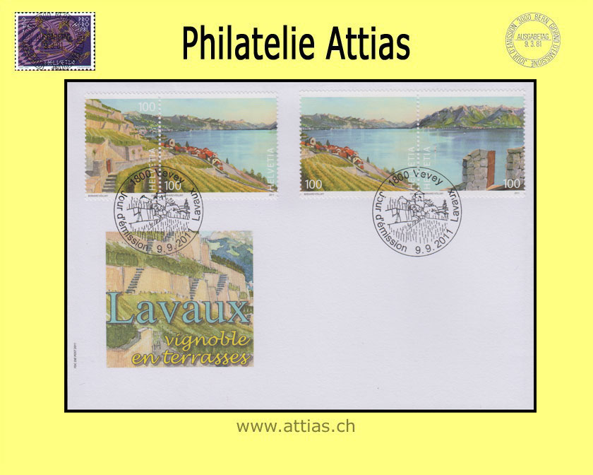 CH 2011 FDC Lavaux - Combinations 2 Pairs