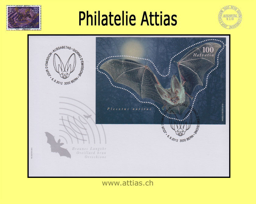 CH 2012 FDC Brown long-eared - Format C6