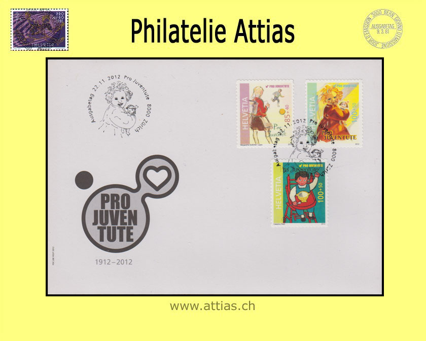 CH 2012 FDC Pro Juventute (II) - Stamps out of sheet
