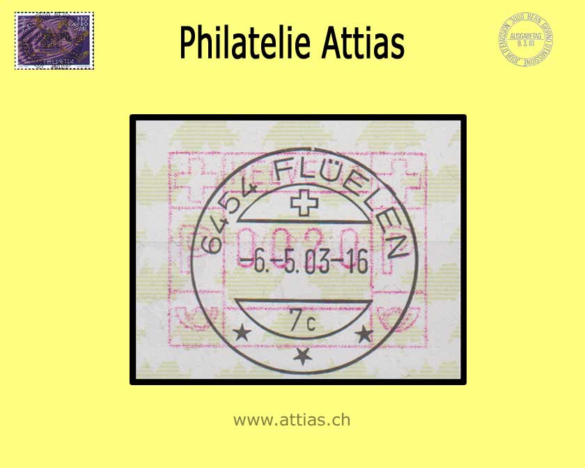 CH 1998 ATM Type 9F, Single value with Full Cancellation Flüelen