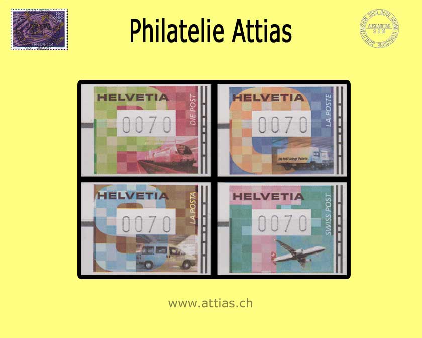 CH 2001 ATM Type 15-18.1, 4 values  MNH