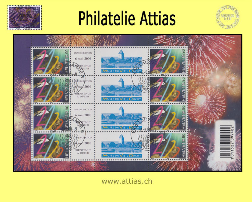 CH 1999 Millenium with freely chosen picture and text - small sheet - cancelled Lausanne Ouchy