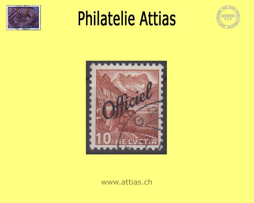 CH 1942 DII 64 Landscape pictures with overprint Officiel, smooth rubber single value cancelled