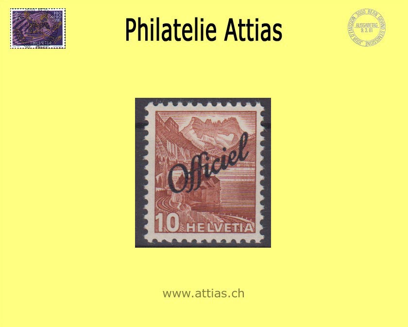CH 1942 DII 64 Landscape pictures with overprint Officiel, smooth rubber single value MNH