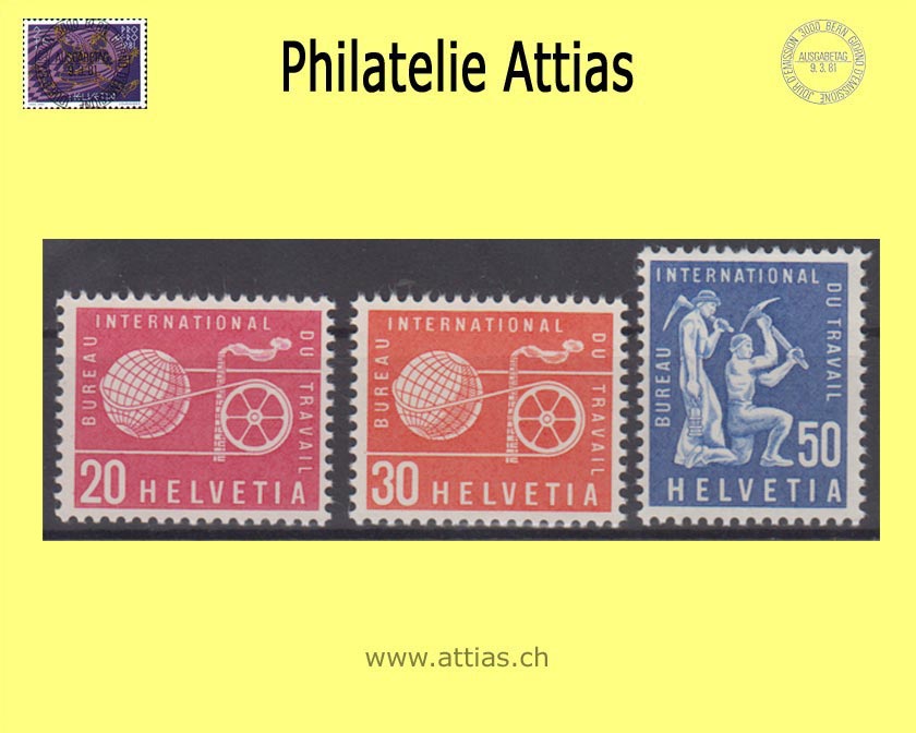 CH 1960 DIV 101-03 Symbolic representations, Color change, supplementary values, Set MNH