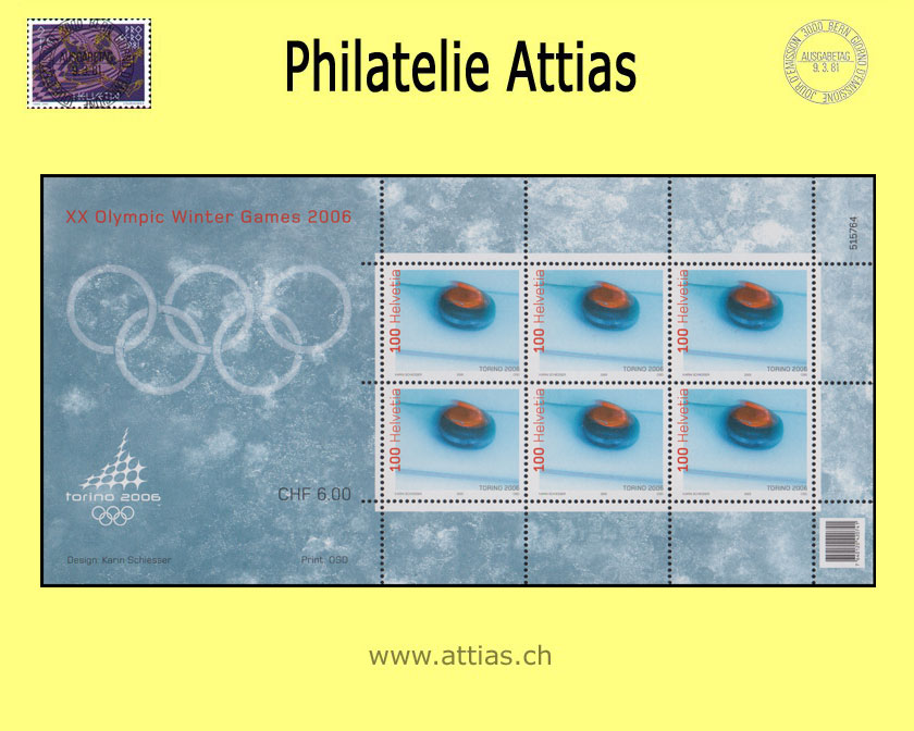 CH 2005 Olympische Winterspiele Turin 2006 Curling - Postfrisch