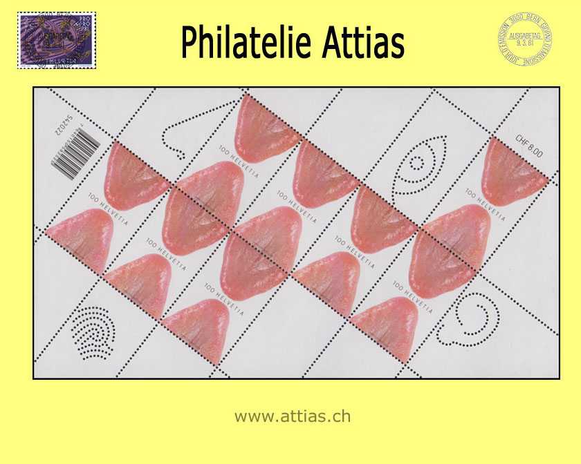 CH 2014 Pipilotti Rist - small sheet - MNH