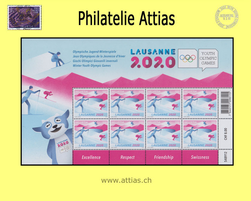 CH 2019 Winter Youth Olympic Games Lausanne 2020 - decorative sheet - MNH