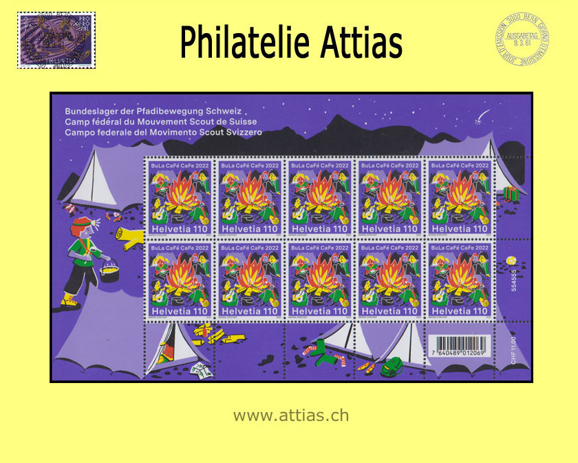 CH 2022 Federal camp of the Swiss Scout Movement - decorative sheet - MNH
