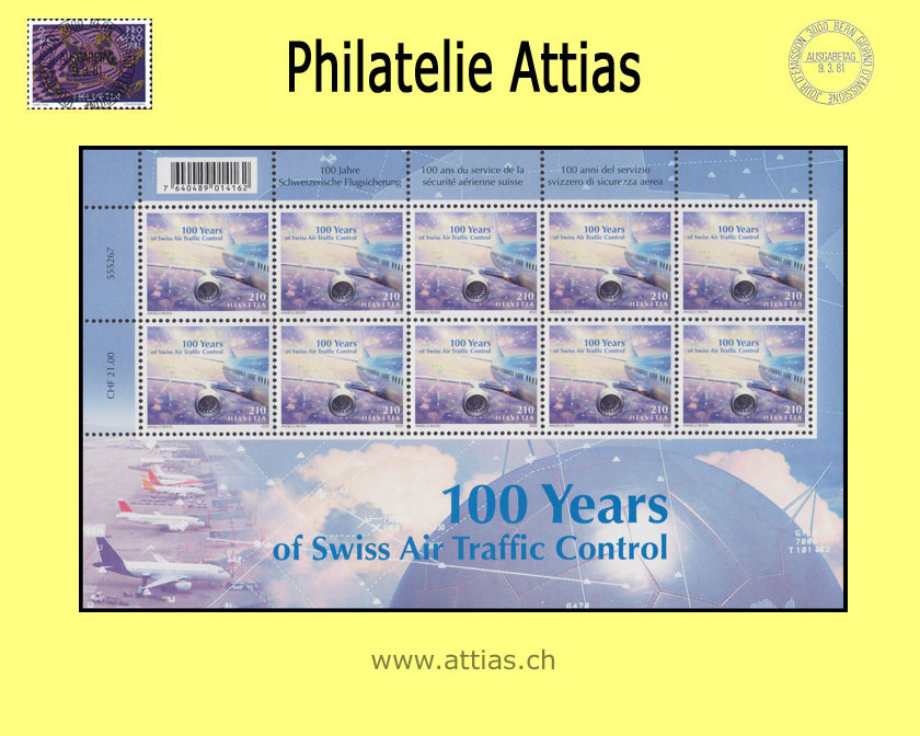 CH 2022 100 years of Swiss Air Traffice Control - decorative sheet - MNH
