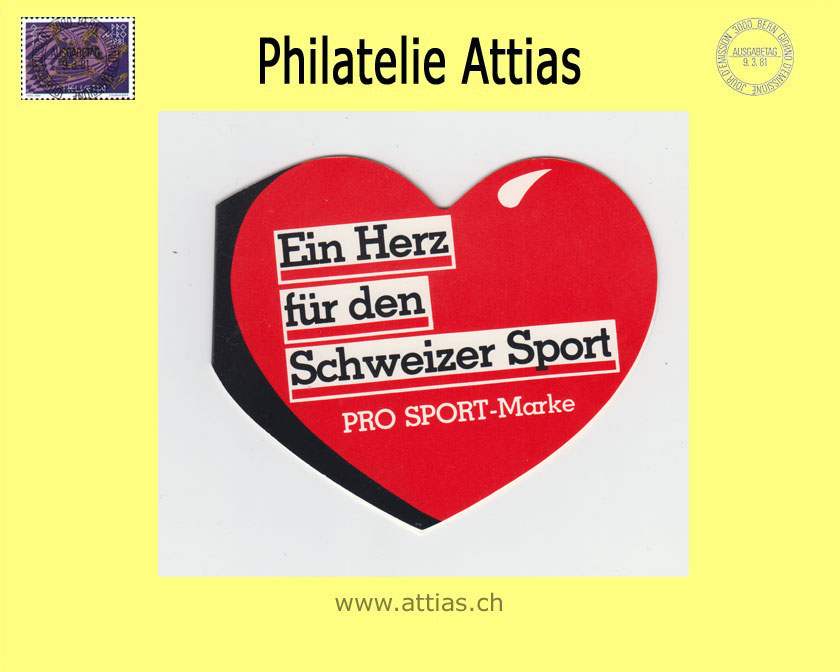 CH 1986 MH Pro Sport (PS-1) Postfrisch Herzform