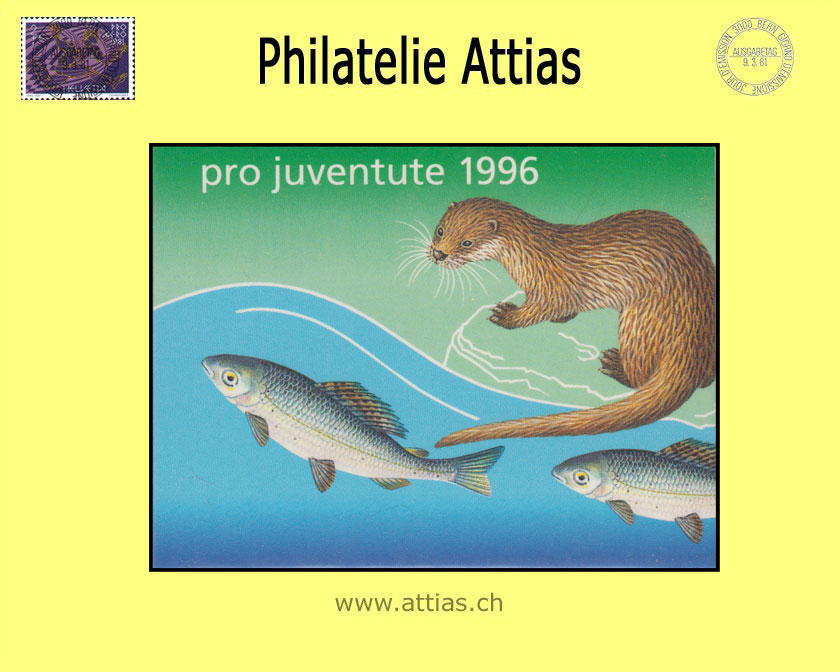 CH 1996 MH Pro Juventute (J-45) Postfrisch Äschen/Fischotter